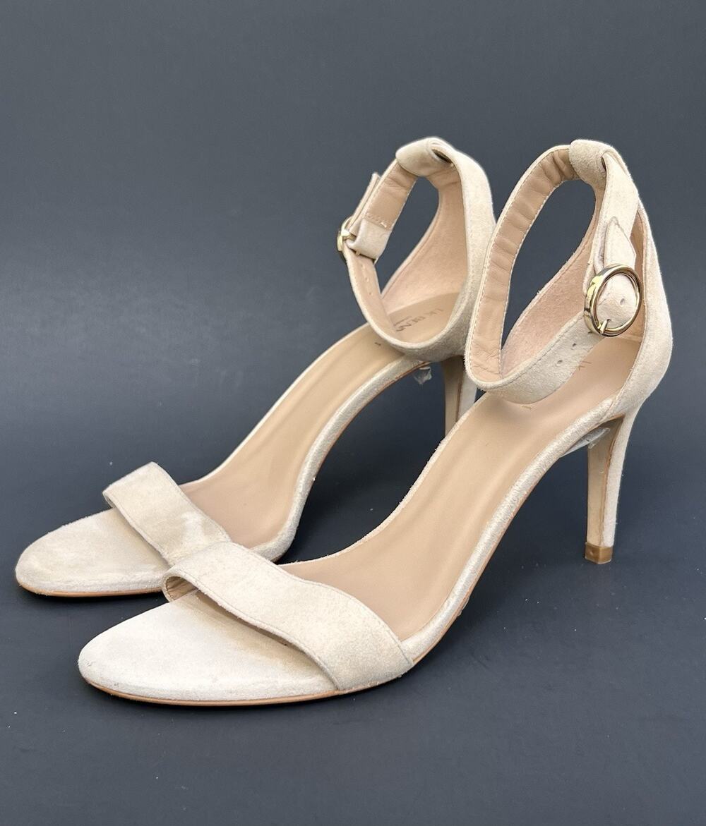 NEW LK Bennett Beige Suede Ivy Single Strap Sandals Women's Size 10.5 US